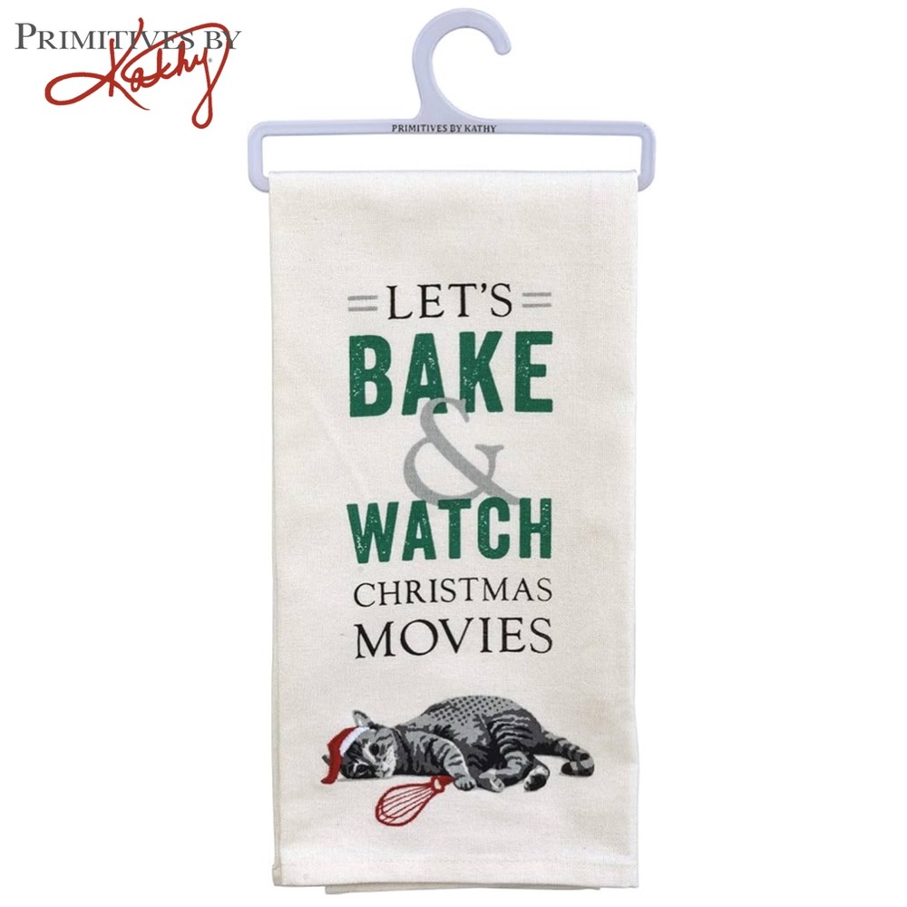 Primitives by Kathy Kitchen Towel- Bake & Watch Christmas Movies